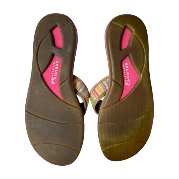 Sperry Top Sider Womens Sz‎ 8 Pink Plaid Suede Leather Sandals Flip Flops Summer - Picture 11 of 11